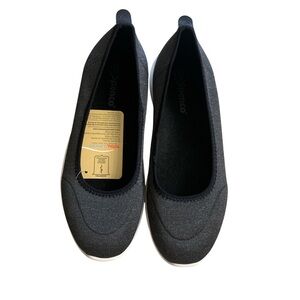 Spenco Black Slip-On Women's Ballet Flats